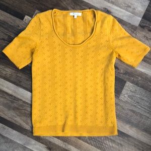 Madewell Gold Pointelle Willford Sweater Tee
